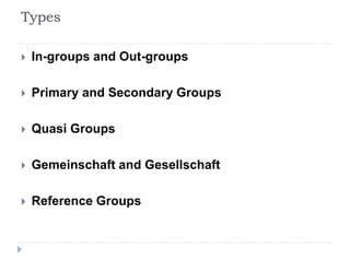 Social groups and types | PPTX