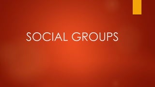 SOCIAL GROUPS
 