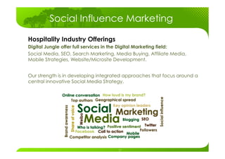 Social Influence Marketing

Hospitality Industry Offerings
Digital Jungle offer full services in the Digital Marketing fie...