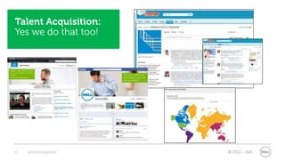 Talent Acquisition:
Yes we do that too!




33   @stephenjatdell   © 2012 - Dell
 