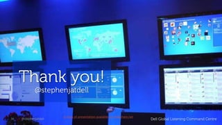 Thank you!
             @stephenjatdell


                       A copy of presentation available on slideshare.net
36   @stephenjatdell                                                        Dell Global Listening Command Centre
                                                                                             © 2012 - Dell
 