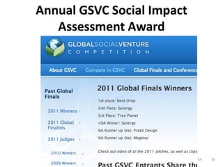 Annual GSVC Social Impact
   Assessment Award




             @altcityme | @dmnabti | Creative Commons BY-NC-SA   16
 