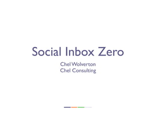 Social Inbox Zero
     Chel Wolverton
     Chel Consulting
 