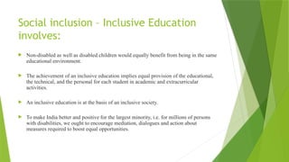 Social Inclusion for children with special needs | PPTX