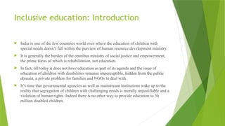 Social Inclusion for children with special needs | PPTX