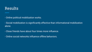 Social influence and political mobilization | PPTX | Social Networking ...