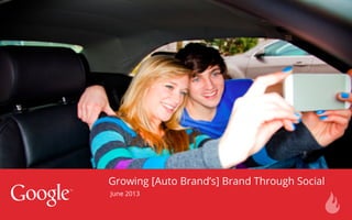Growing [Auto Brand’s] Brand Through Social
June 2013

 