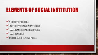Social institutions ppt