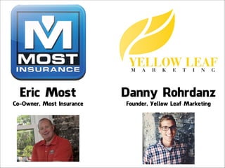 Eric Most
Co-Owner, Most Insurance
Danny Rohrdanz
Founder, Yellow Leaf Marketing
 