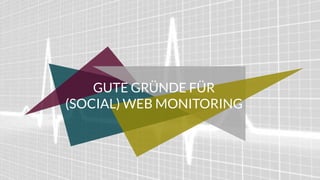 GUTE GRÜNDE FÜR
(SOCIAL) WEB MONITORING
 