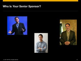 Who Is Your Senior Sponsor?




© 2011 SAP AG. All rights reserved.   15
 