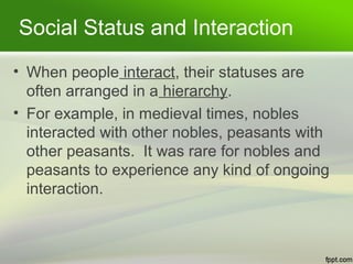 ELEMENTS OF SOCIAL LIFE: SOCIAL INTERACTION | PPT