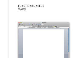 FUNCTIONAL NEEDS
Word
 