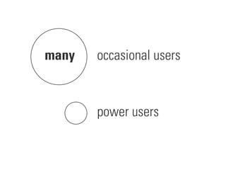 many   occasional users



       power users
 