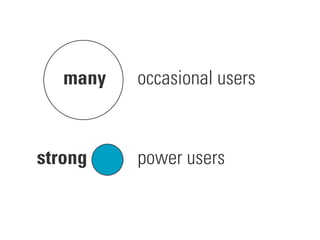 many   occasional users



strong    power users
 