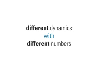 different dynamics
       with
different numbers
 