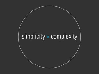 simplicity × complexity
 