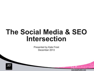 The Social Media & SEO
Intersection
Presented by Kate Frost
December 2013

1
Copyright 2012 © Kain Automotive Inc.

 