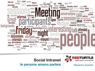agile.open.connectedSocial Intranet
le persone amano parlare Massimo Azzolini
 