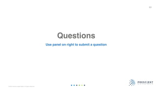 ©2020 Prescient Digital Media. All Rights Reserved.
Questions
Use panel on right to submit a question
63
 