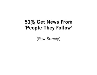 51% Get News From
'People They Follow’

     (Pew Survey)
 