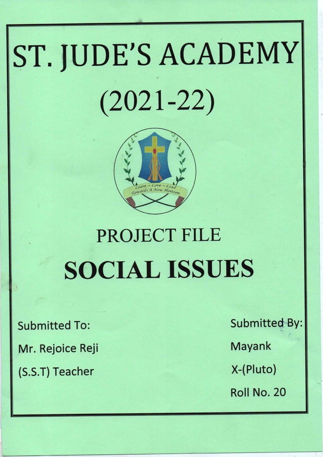 Social Issues Class X PDF