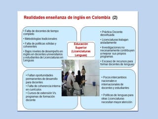 Bilingüismo por contenidos académicosAlcanza un doble propósito:	Mejoran L2 y aprenden los contenidos propios de una disciplinaLa disciplina no se convierte en un vehículo de aprendizaje de L2, sino que lo afianzaContribuye al desarrollo cognitivo de los estudiantes. Maneja el conocimiento declarativo y procedimental