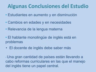 El reconocimiento como colegio bilingüe debe registrarse en el PEIPerfil del docente de InglésMETAS EDUCATIVAS 2021La integración de las dos agendas educativas para recuperar el tiempo pasado y avanzar 
