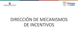 DIRECCIÓN DE MECANISMOS
DE INCENTIVOS
 