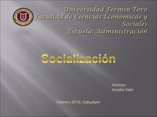 Alumno:
                         Amalia Veliz


Febrero 2013, Cabudare
 