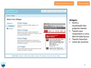 OtimizaçãoCompartilhamentoWidgets:Perfil e atualização dos próprios tweets