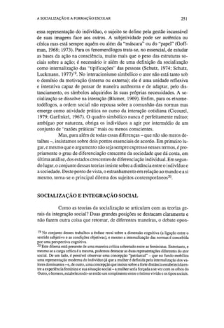 Socialização e formação escolar   dubet