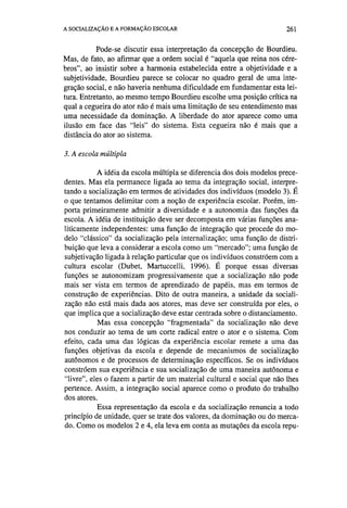 Socialização e formação escolar   dubet