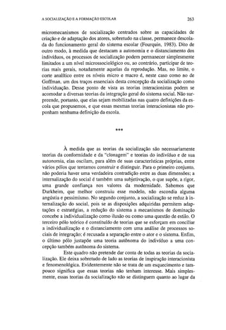 Socialização e formação escolar   dubet