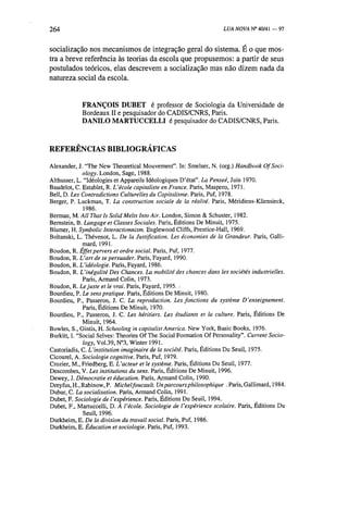 Socialização e formação escolar   dubet