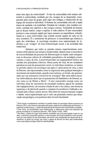 Socialização e formação escolar   dubet