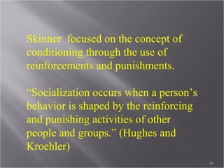 So what happened to little Albert?
The attributes of [a child named] Douglas and his mother
matched virtually everything that was known about
Albert and his mother. Like Albert's mother, Douglas's
mother worked at a pediatric hospital on campus called
the Harriet Lane Home. Like Albert, Douglas was a white
male who left the home in the early 1920s and was born
at the same time of year as Albert. What's more, a
comparison of a picture of Albert with Douglas' portrait
revealed facial similarities.Sadly, the team also
discovered that Douglas died at age 6 of acquired
hydrocephalus, and was unable to determine if Douglas'
fear of furry objects persisted after he left Hopkins.
(APA January 2010, Vol 41, No. 1 )
14
 