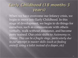 Play Stage (imitation): Taking on the role of another. Trying
on a person’s behavior.
52
 