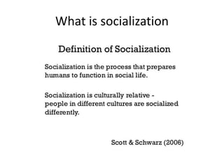 What is socialization
 
