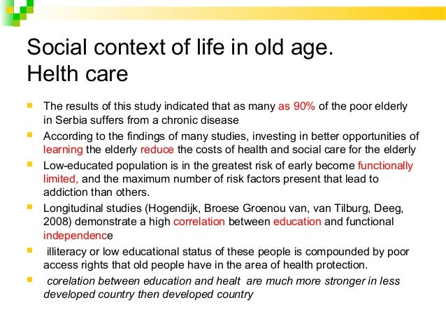 Socialization of elderly people- Serbian expirience