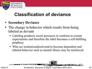 Socialization, Social Control, Deviance & Stigma By Yusuf Abdu Misau | PPT