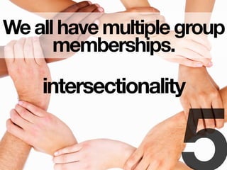 We all have multiple group
memberships.
intersectionality
 