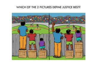 WHICH OF THE 2 PICTURES DEFINE JUSTICE BEST?
 
