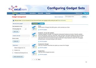 19
Configuring Gadget Sets
 