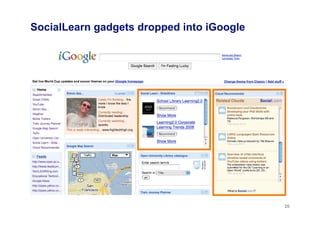 SocialLearn gadgets dropped into iGoogle
20
 
