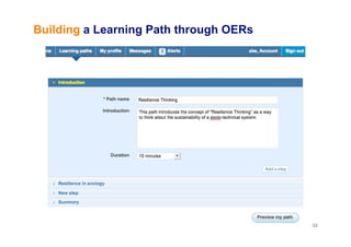 Building a Learning Path through OERs
32
 