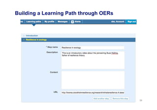 Building a Learning Path through OERs
33
 