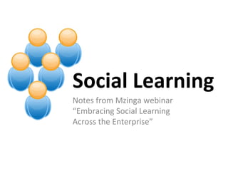Notes from Mzinga webinar “Embracing Social Learning Across the Enterprise” Social Learning 