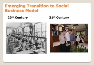 Emerging Transition to Social
Business Model
20th Century 21st Century
 