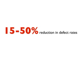 15-50%   reduction in defect rates
 